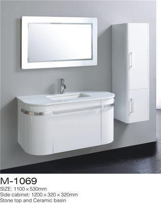 Китай Стена зеркала СИД повиснула тщету ванной комнаты, белую тщету ванной комнаты с бортовым шкафом поставщик